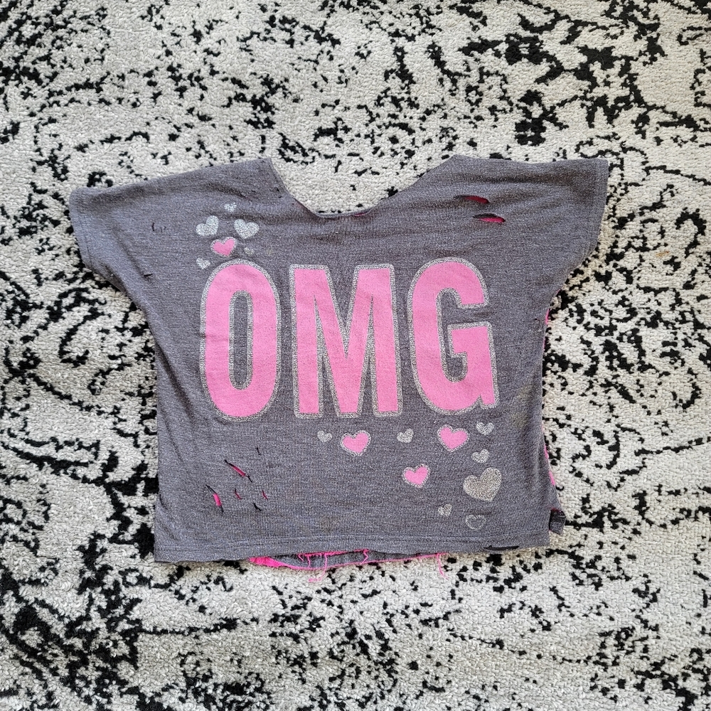 Pick 5 📦 Kids Distressed Cropped Tee Dance XS S 4 5 6 7 8